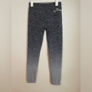 Just Strong Gray Leggings with High Waistband and Heathered Texture size L